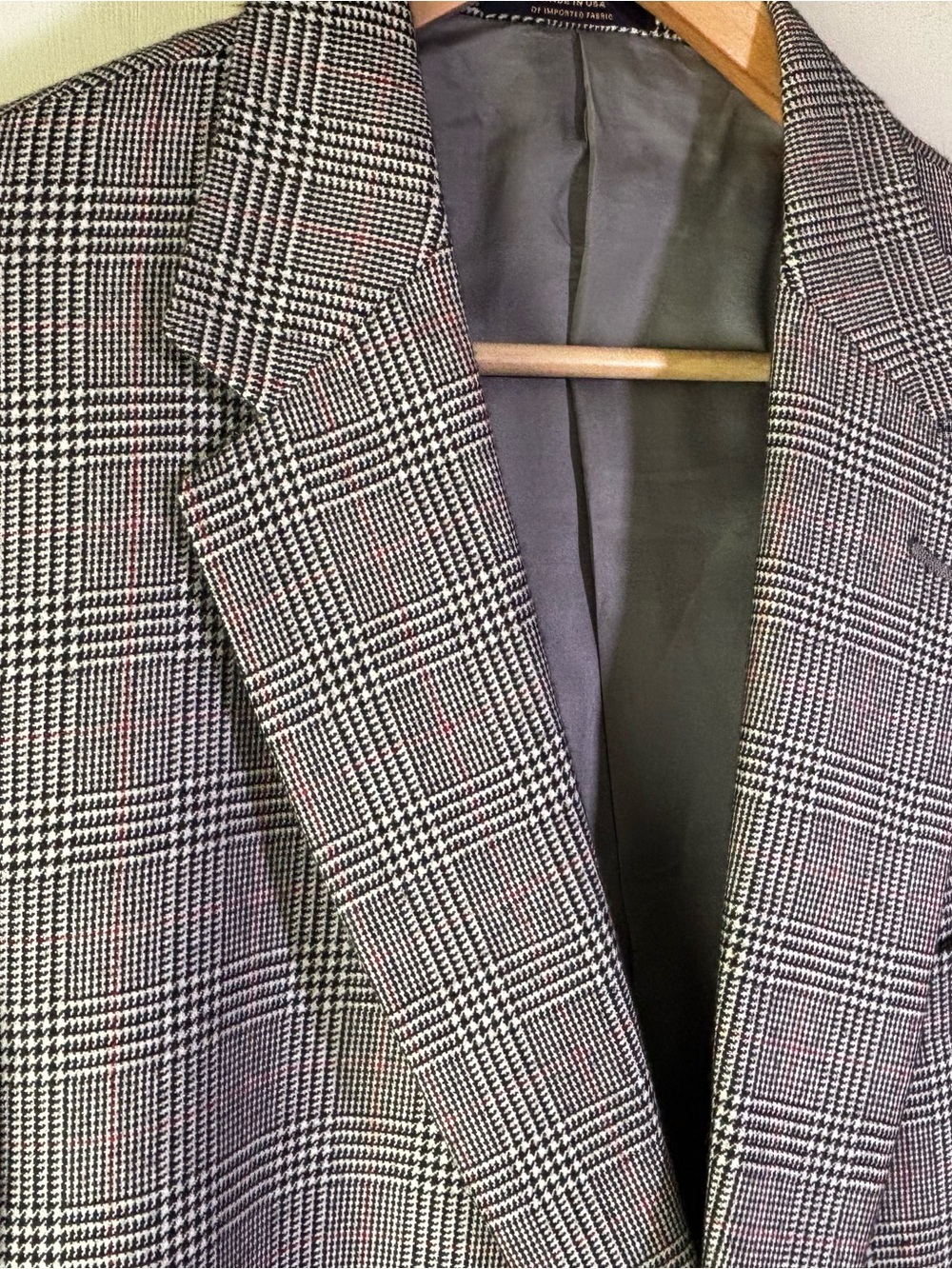 Loro Piana, 100% Cashmere, Hart Schaffer Marx, Glen Plaid Blazer, Size 46L
